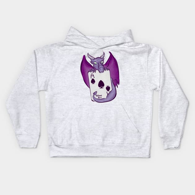 Asexual Pride Subtle Ace of Spades Dragon Kids Hoodie by Athene Art